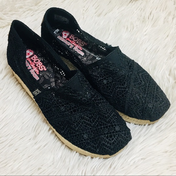 skechers bobs black lace